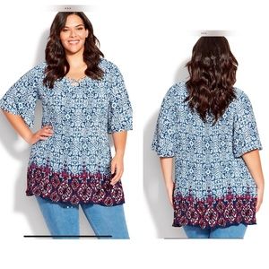 Avenue Women’s Plus size Fairville Pleated GTunic